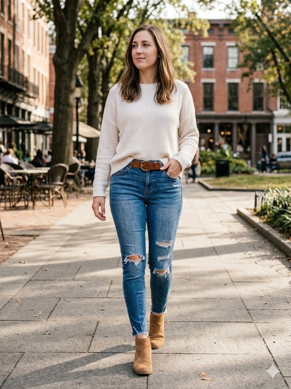 FRAYED Distressed Blue Women's Skinny Jeans